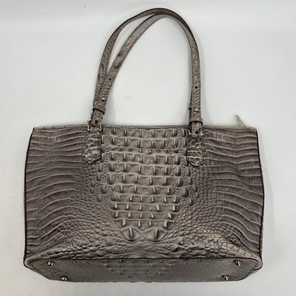 Brahmin Gray Croc Embossed Tote | Medium Size